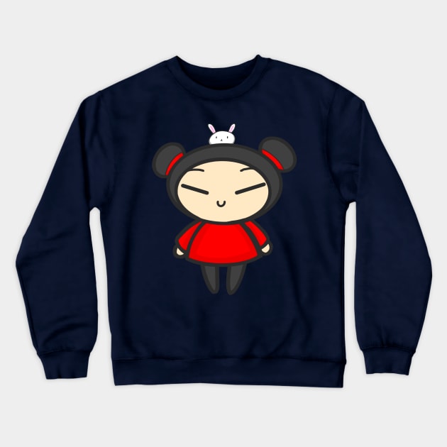 Pucca with a Bunny Crewneck Sweatshirt by aishiiart